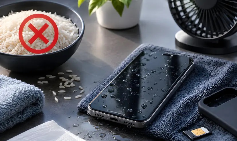 نجات گوشی خیس؛ چرا نباید آن را داخل برنج بگذارید؟