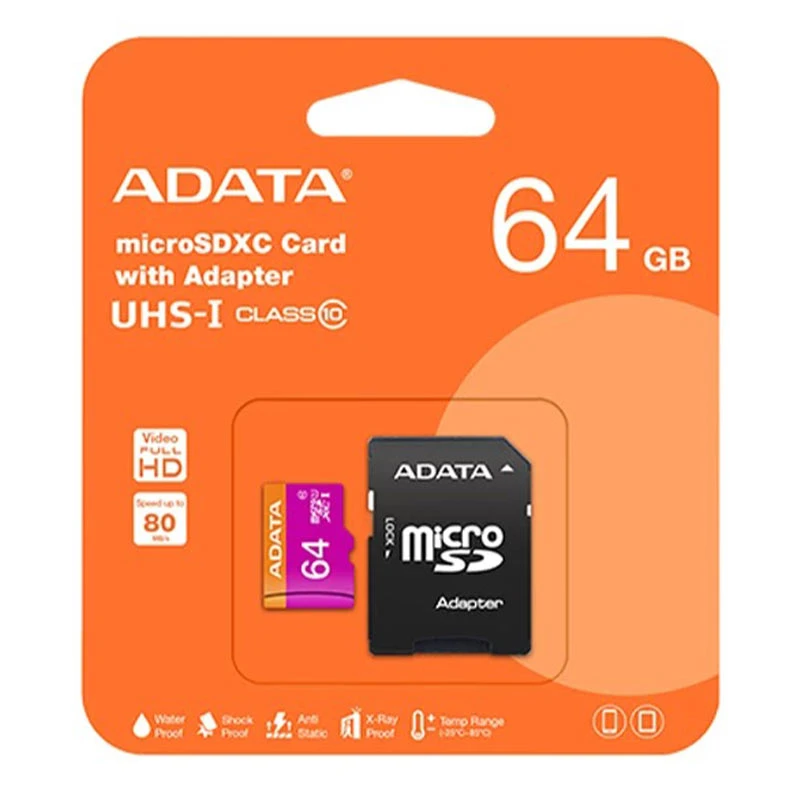 کارت حافظه ADATA MICROSDXC کلاس U1 استاندارد UHS-I ظرفیت 64GB