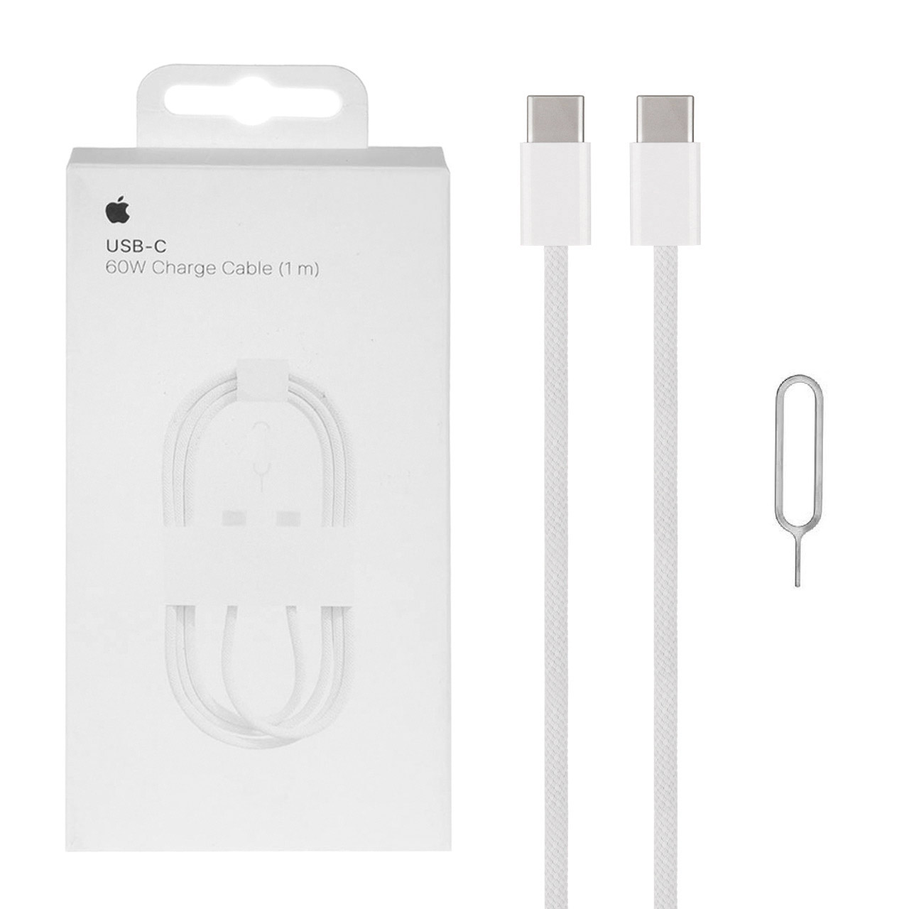 کابل شارژ فست آیفون 17 مدل 60W - پک سفید - اصلی iphone 17