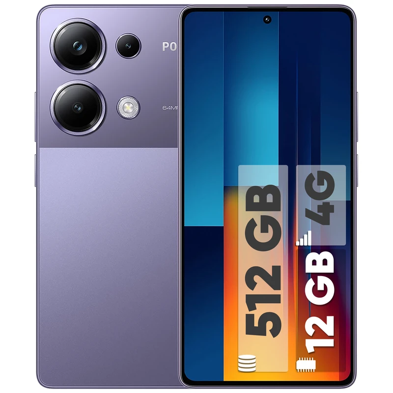 گوشی موبایل استوک شیائومی مدل poco m6 pro با حافظه 512 گیگابایت و رم 12 گیگابایت