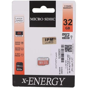 X-ENERGY 533X microSDXC U1 Class 10 - 100MB/s-32GB (گارانتی مادام العمر IPM)