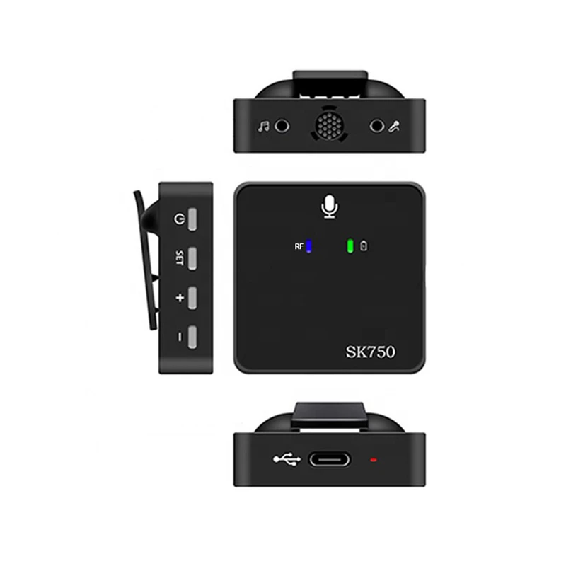 میکروفن بی سیم دو کانال wireless microphone SK750 بسته 3 عددی